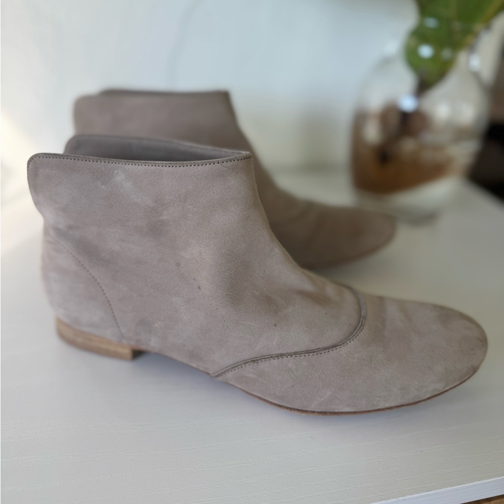 Coclico Elegant Taupe Suede Ankle Booties